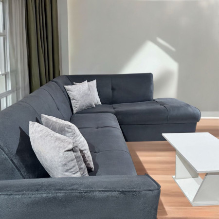 SOFA ESQUINERO VILLA ELISA NEGRO + MESA