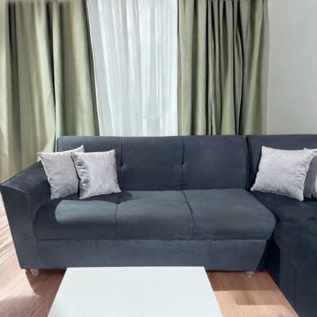 SOFA ESQUINERO VILLA ELISA NEGRO + MESA