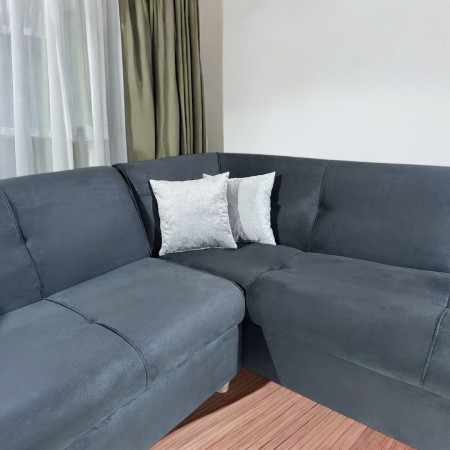 SOFA ESQUINERO VILLA ELISA NEGRO + MESA