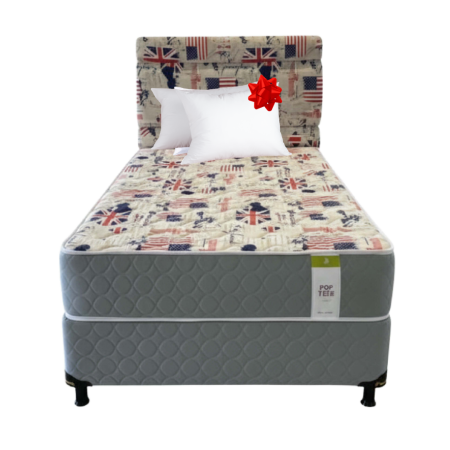 SOMMIER + CABECERA SUPER SPUMA POP TEEN 120 X190