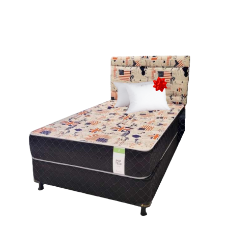 SOMMIER POP TEEN 1.20X1.90 - NEGRO