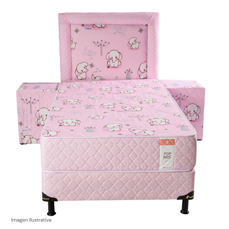 SOMMIER JUEGO COMPLETO SUPER SPUMA POP KIDS 100X190