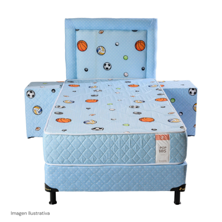 SOMMIER JUEGO COMPLETO SUPER SPUMA POP KIDS 100X190