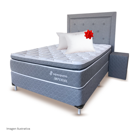 SOMMIER SUPER SPUMA IMPERIAL JUEGO COMPLETO 140X190