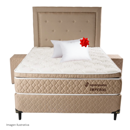 SOMMIER SUPER SPUMA IMPERIAL JUEGO COMPLETO 140X190