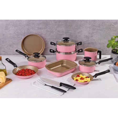 Juego de Ollas Tramontina New Turquia 7 piezas Rosa