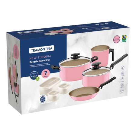 Juego de Ollas Tramontina New Turquia 7 piezas Rosa