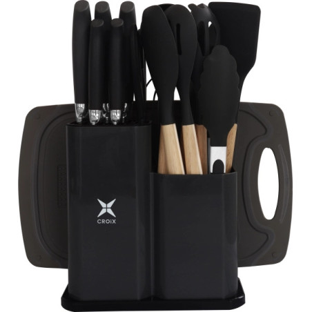 SET DE UTENSILIOS 19 PCS CROIX SILICONA+MADERA
