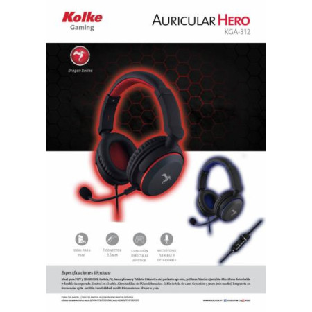 AURICULAR GAMER HERO  AZUL