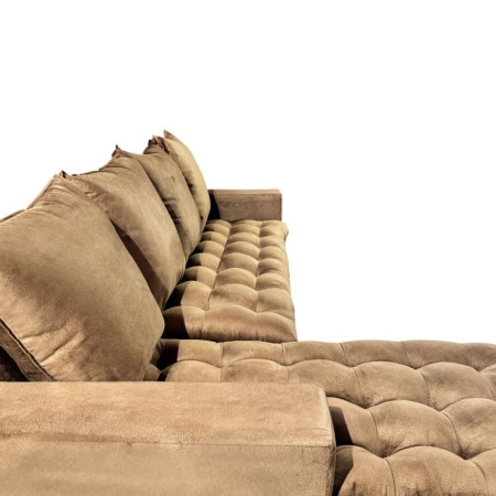 SOFA ATYRA BEIGE 3 LUGARES + CHAISE + MESITA DE REGALO