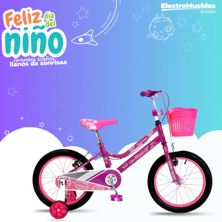 BICICLETA MILANO FIORENZA ARO 16 ROSADO - DE 4 A 5 AÑOS