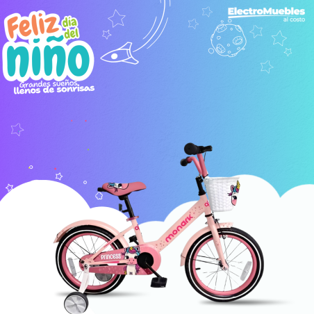 BICICLETA MONARK ARO 16" PRINCESS ROSA