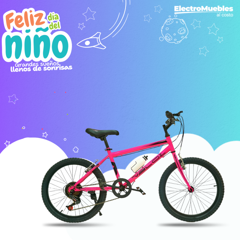 BICICLETA VELOZ ARO 20 RO 20 ROCKET ROSA