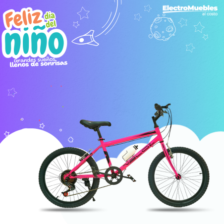 BICICLETA VELOZ ARO 20 RO 20 ROCKET ROSA