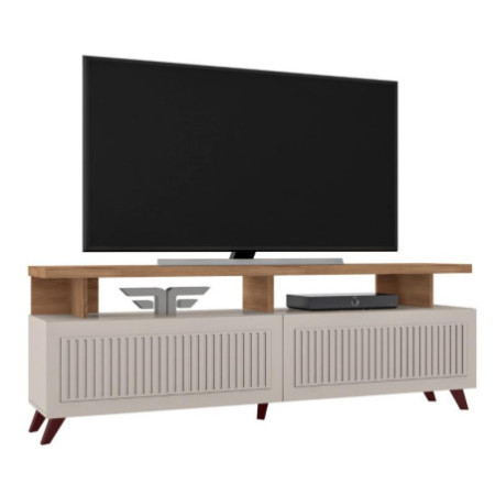 RACK BANCADA LONDRES PARA TV DE 65” OFF WHITE/CEDRO