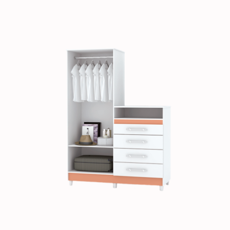 ROPERO C/ COMODA LINE BLANCO/CAMARIM