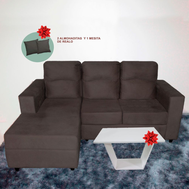 SOFA SAN LORENZO 2+CHAISE  MARRON