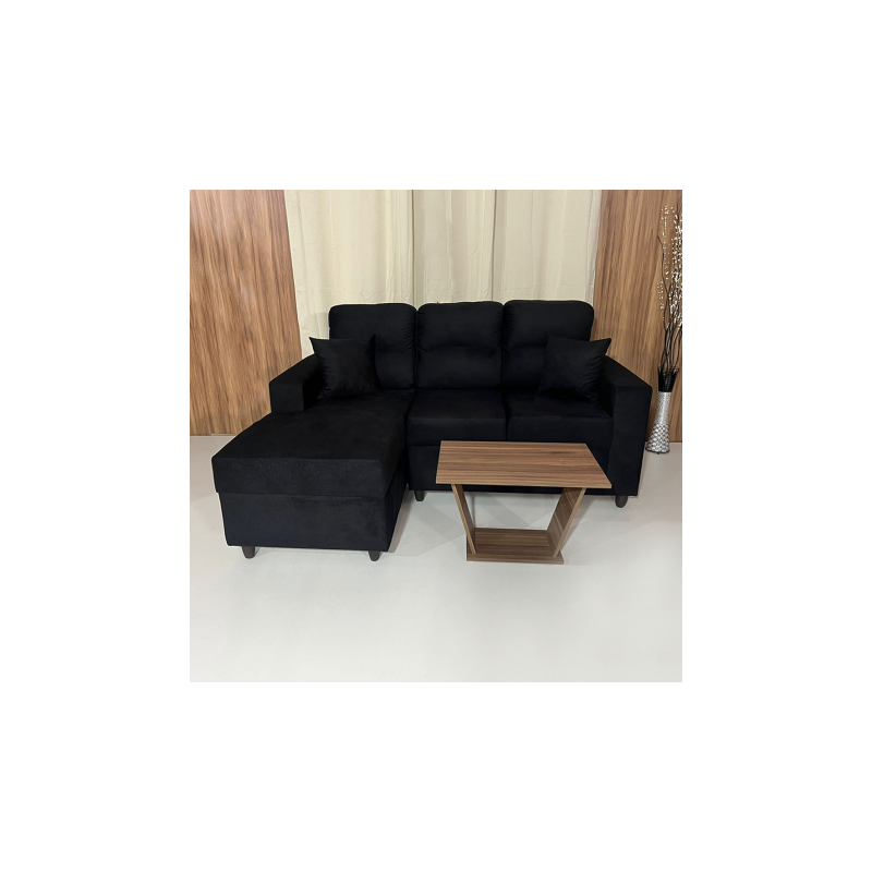 SOFA SAN LORENZO 2+CHAISE NEGRO