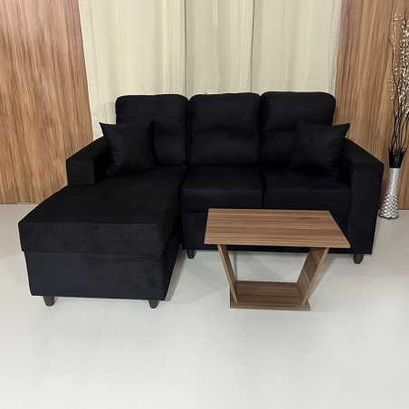 SOFA SAN LORENZO 2+CHAISE NEGRO