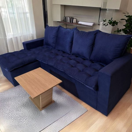 SOFA ATYRA 3 LUGARES + CHAISE AZUL