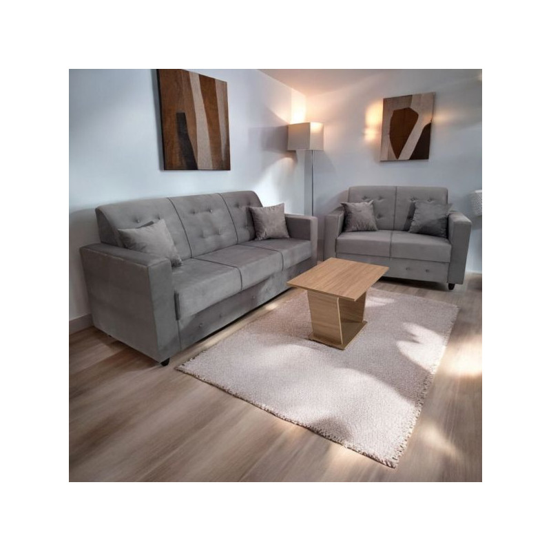 JUEGO DE LIVING NEW ITA 3 + 2 LUGARES GRIS