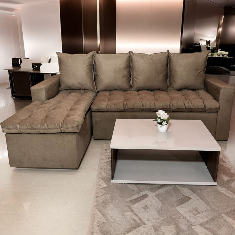 SOFA ATYRA 3 LUGARES + CHAISE BEIGE